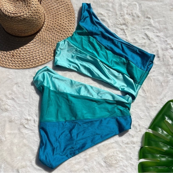 Beach Riot Joyce One Shoulder Color Block One Piece Swimsuit - Picture 5 of 11